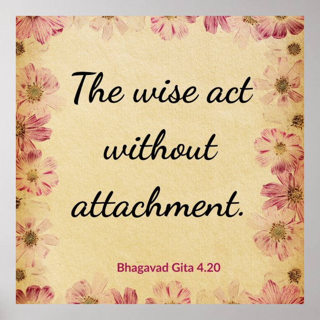 Spiritual Beige Pink Gita Wise Non-Attachment  Poster (Framsidan)