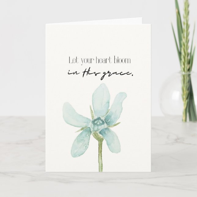 Spiritual Card In His Grace Floral Card Kort (Framsida)