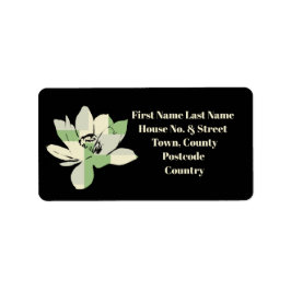 Spiritual Green Lotus Flower Address Adressetikett