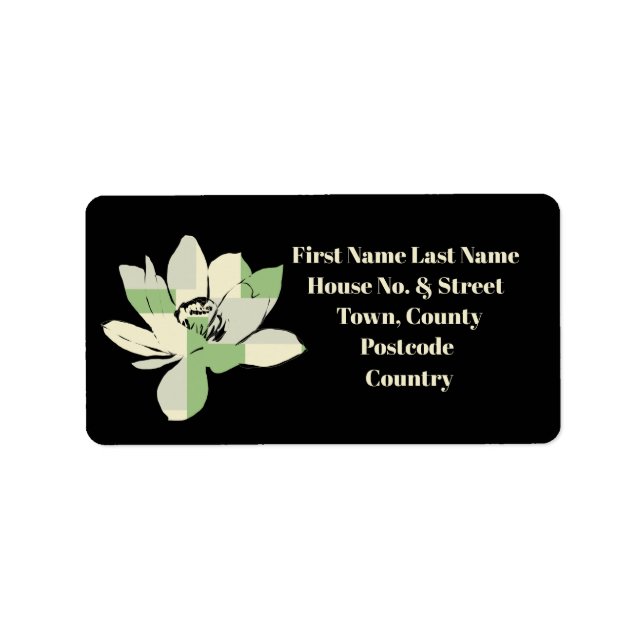 Spiritual Green Lotus Flower Address Adressetikett (Framsidan)