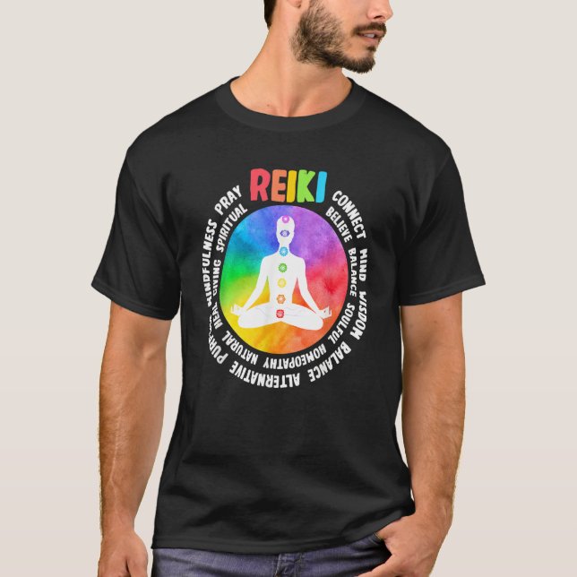 Spiritual Healing Holistic Healer Meditation Chakr T Shirt (Framsida)