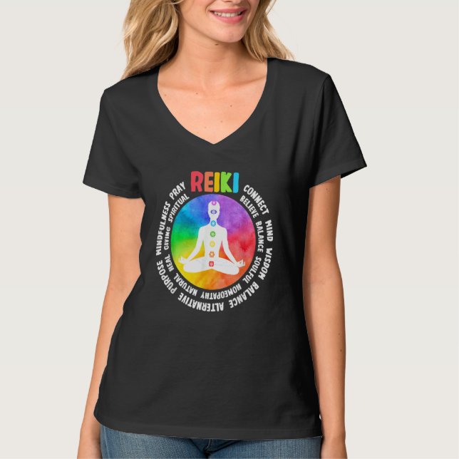 Spiritual Healing Holistic Healer Meditation Chakr T Shirt (Framsida)