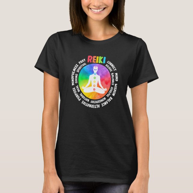 Spiritual Healing Holistic Healer Meditation Chakr T Shirt (Framsida)