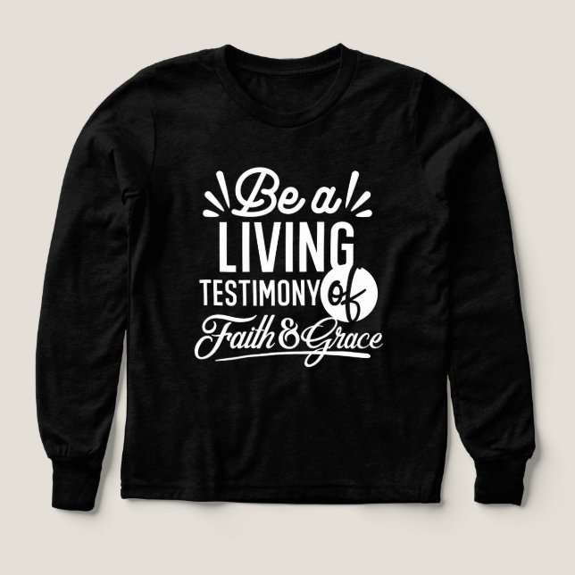 Spiritual Living Testimony Faith and Grace Quote T Shirt (Design framsida)