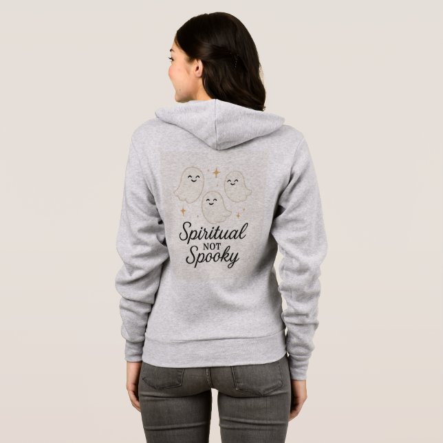 Spiritual Not Spooky Hoodie – Cute Ghost Halloween T Shirt (Hel baksida)