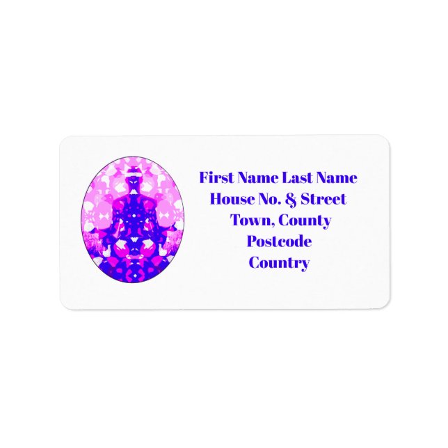 Spiritual Pink Sitting Yoga Pose Address Adressetikett (Framsidan)