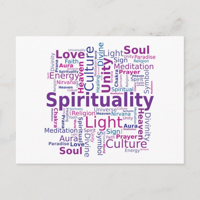Spirituality Ord Cloud - Rosa Vykort (Framsida)