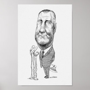 Spiro Agnew Gömmer sin Ax Caricature Poster