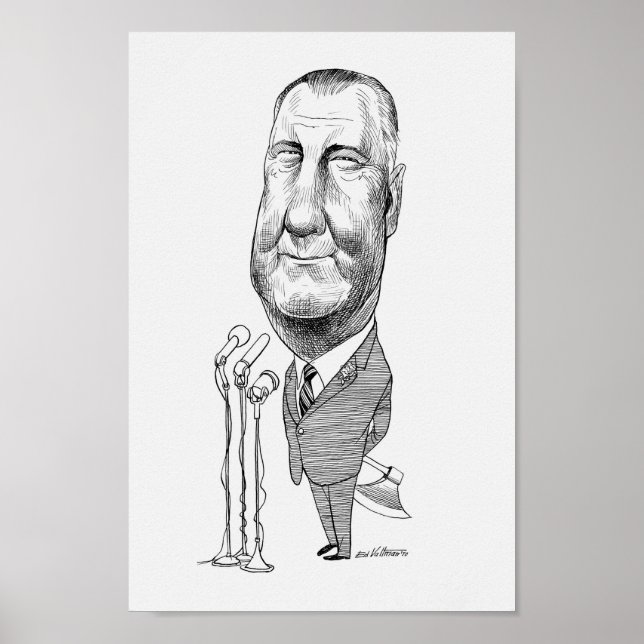 Spiro Agnew Gömmer sin Ax Caricature Poster (Framsidan)