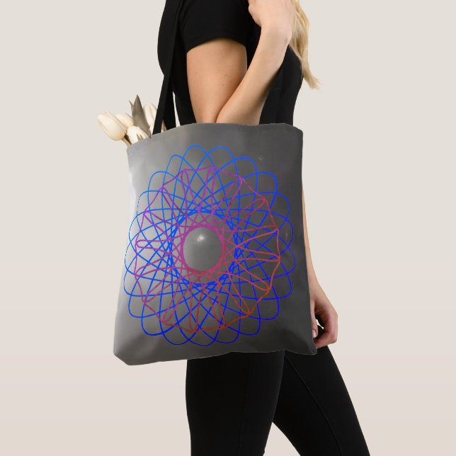 Spiro-Flower Tote Bag Tygkasse (Närbild)