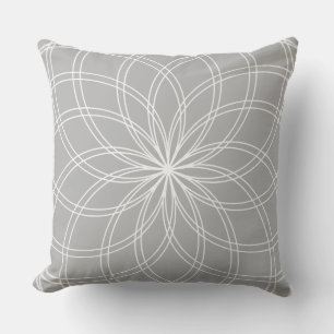 Spiro Mandala White Grått Kudde