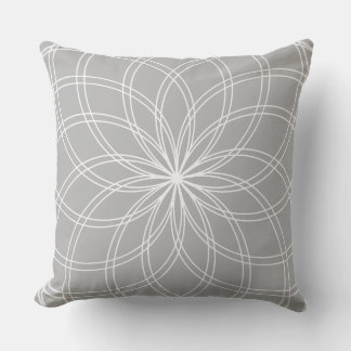 Spiro Mandala White Grått Kudde