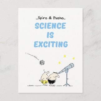 Spiro & Pusho Science Quotes Postcard Vykort