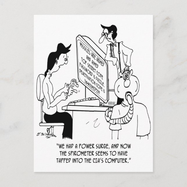 Spirometer Tecknad Bild 7314 Vykort (Framsida)