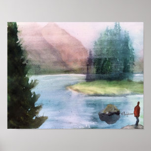 SPIRT ISLAND WATERCOLOR POSTER