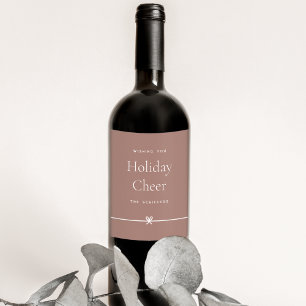 Spis Modern Bow Simple Minimal Helgdag Cheer Vinflaska Etikett