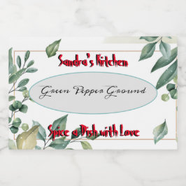 Spissetikett för Burk Vintage Flowers & Örters Mat Etiketter