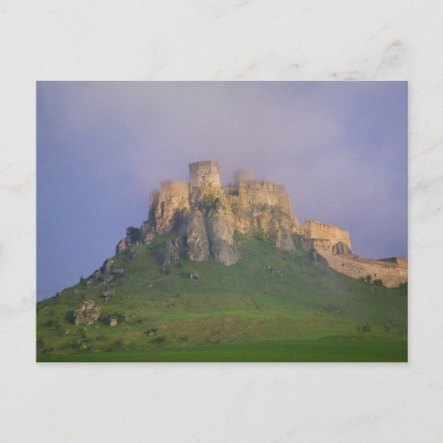 Spissky hrad in mist, Slovakien Vykort (Framsida)