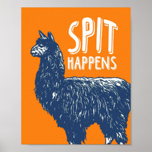 Spit Happens Lama Poster Art Print 8x10