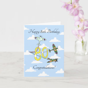 Spitfire 80 Birthday (Blå himmel) Kort