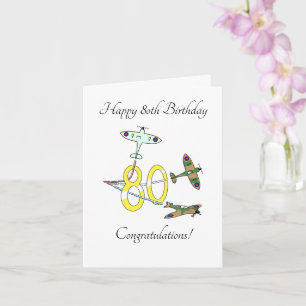 Spitfire 80 Birthday Kort