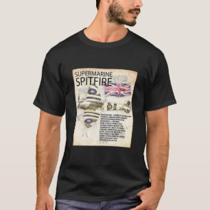 Spitfire Aircraft RAF WW2 Flygplan Flygplan Da Vin T Shirt