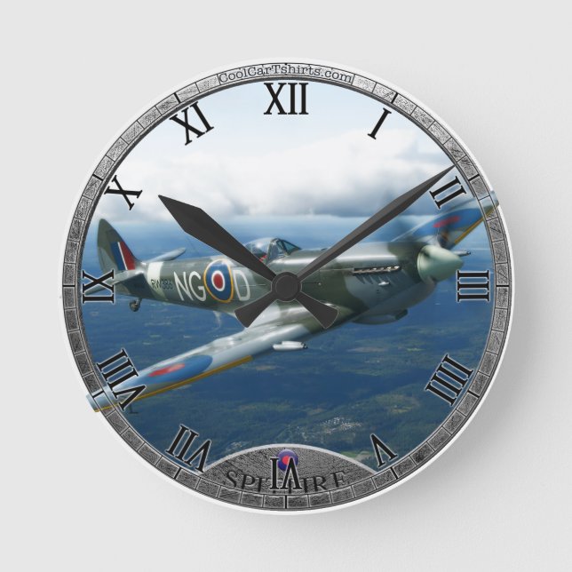 Spitfire Clock Rund Klocka (Framsida)