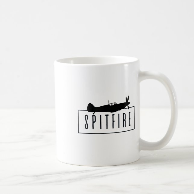 Spitfire, en konisk brittisk kämpe Flygplan _ Wo Kaffemugg (Höger)