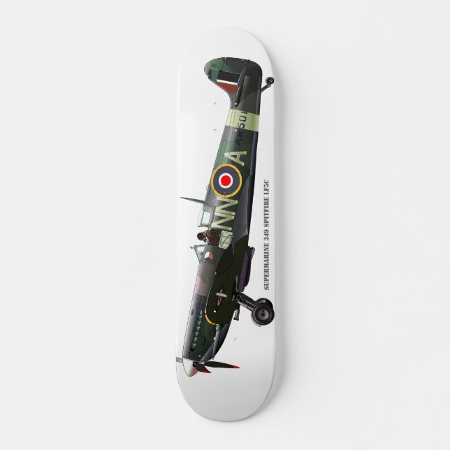 Spitfire-flygplan Mini Skateboard Bräda 18,5 Cm (Framsida)