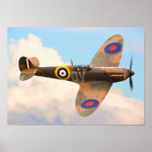 Spitfire i molnen poster