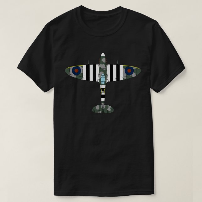 Spitfire Ikoniskt brittiskt flygplan från andra vä T Shirt (Design framsida)