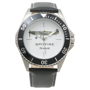 SPITFIRE illustration av WWII-luftfartyg Armbandsur