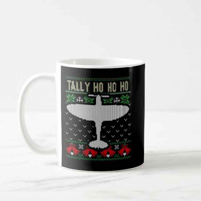 Spitfire jul ful ugly jumperset flygplan flyg kaffemugg (Vänster)