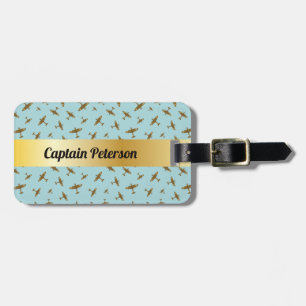 Spitfire Krig Flygplan Light Blue Bagagebricka