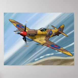 Spitfire över malta poster