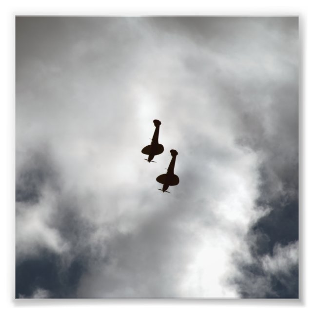 Spitfire Silhouette Fototryck (Framsidan)