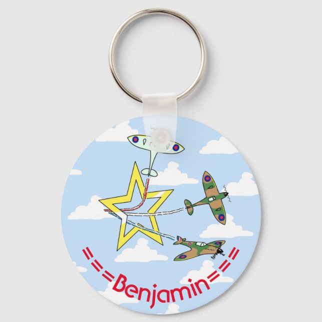 Spitfire Star Blå himmel Nyckelring (Framsida)