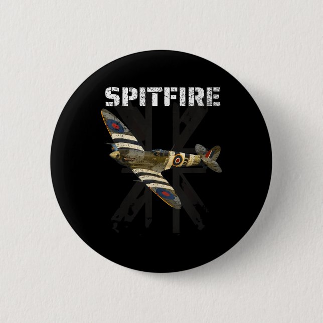 Spitfire Ww2 Battle Britain Fighter Flygplan Ace W Knapp (Framsida)