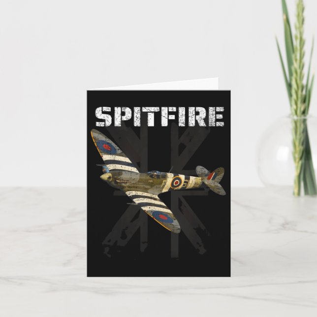Spitfire Ww2 Battle Britain Fighter Flygplan Ace W Kort (Framsida)