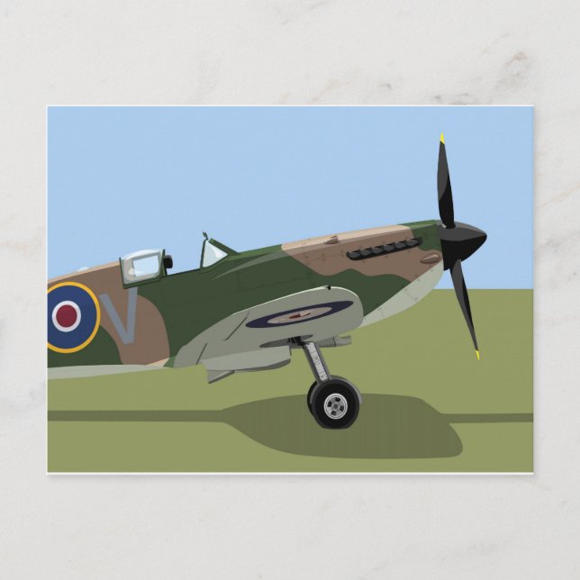 Spitfire WW2 Fighter Vykort (Framsida)