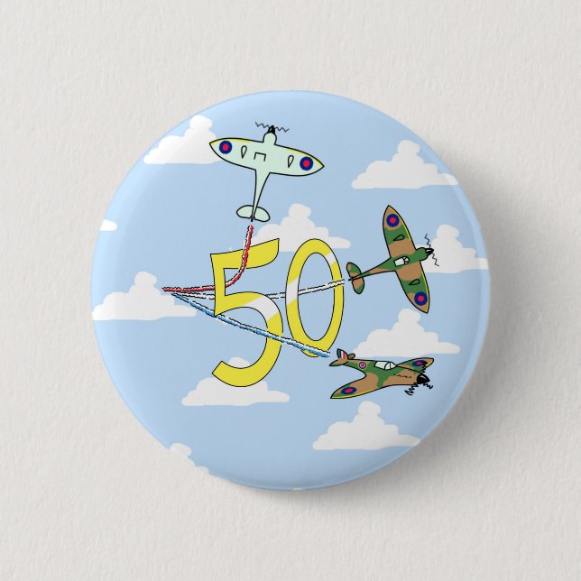Spitfires 50-årsdag (Blå himmel) Knapp (Framsida)