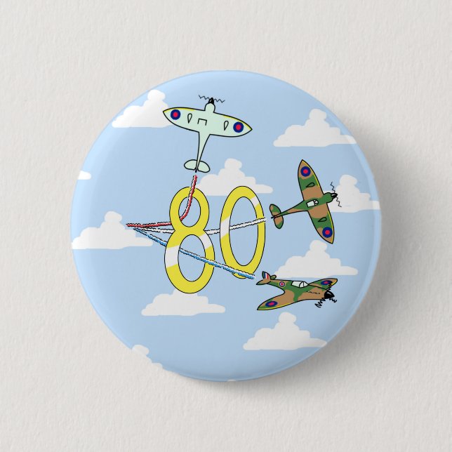 Spitfires 80-årsdag (Blå himmel) Knapp (Framsida)