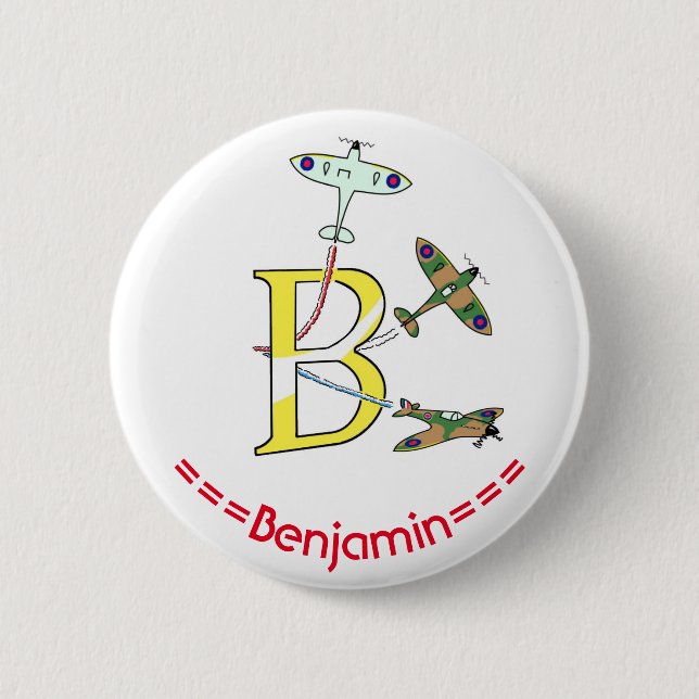 Spitfires B Initial-märke Knapp (Framsida)