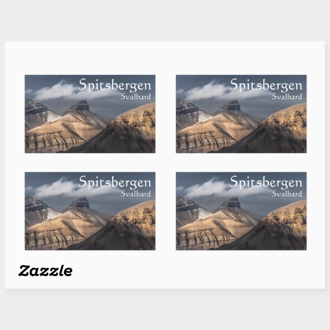 Spitsbergen Svalbard Rektangulärt Klistermärke (Ark)