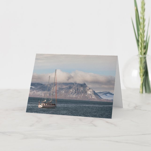 Spitsbergen Svalbard Sailboat Kort (Framsida)