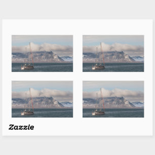 Spitsbergen Svalbard Sailboat Rektangulärt Klistermärke