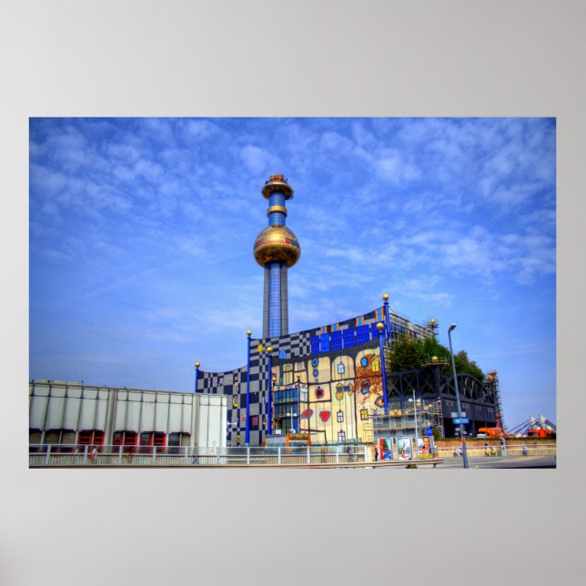 Spittelau, Wien, Österrike Poster (Framsidan)