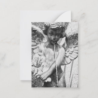 Spitting Stone Angel Fountain Sculpture Photo Anteckningskort