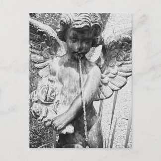 Spitting Stone Angel Fountain Sculpture Photo Vykort