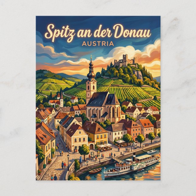 Spitz an der Donau Österrike Vykort (Framsida)